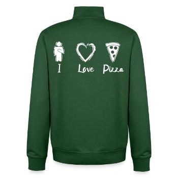 I love pizza - Unisex Organic Zip Sweatshirt by Stanley/Stella - bottle green - Back - AI Model Male 185 dark (185cm)