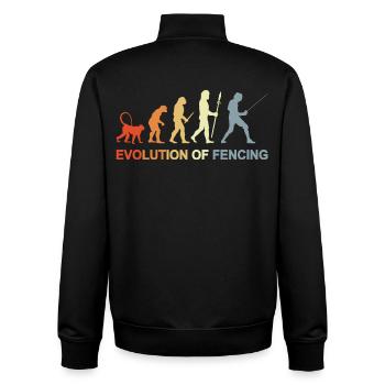 Fencing Evolution - Unisex Organic Zip Sweatshirt by Stanley/Stella - black - Back - AI Model Male 185 light (185cm)