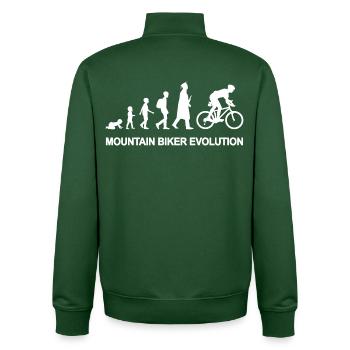 Vom Kind zum Mountainbiker - Unisex Organic Zip Sweatshirt von Stanley/Stella - Flaschengrün - Hinten - AI Model Male 185 dark (185cm)