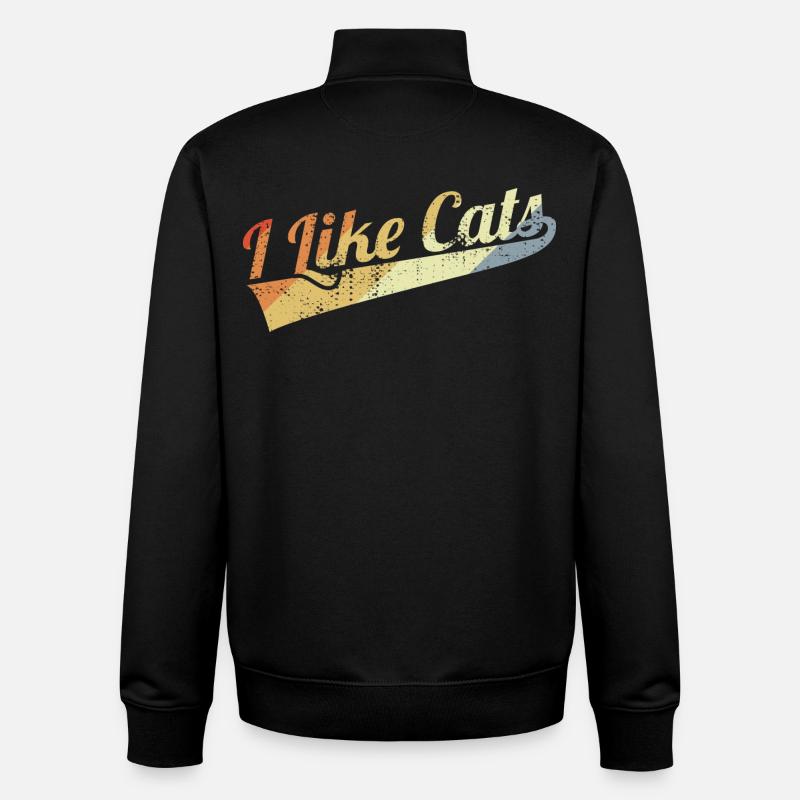 J’aime les chats - Sweat zippé unisexe en coton bio Stanley/Stella - noir