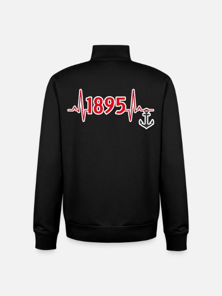 1895 mit Anker - Unisex Organic Zip Sweatshirt von Stanley/Stella - Schwarz
