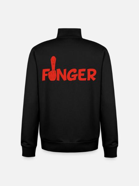Der Finger (rot) - Unisex Organic Zip Sweatshirt von Stanley/Stella - Schwarz