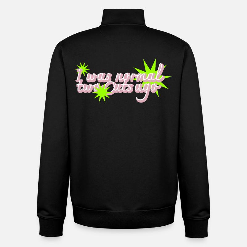 Zwei Katzen zu spät Crazy Catlady - Unisex Organic Zip Sweatshirt von Stanley/Stella - Schwarz