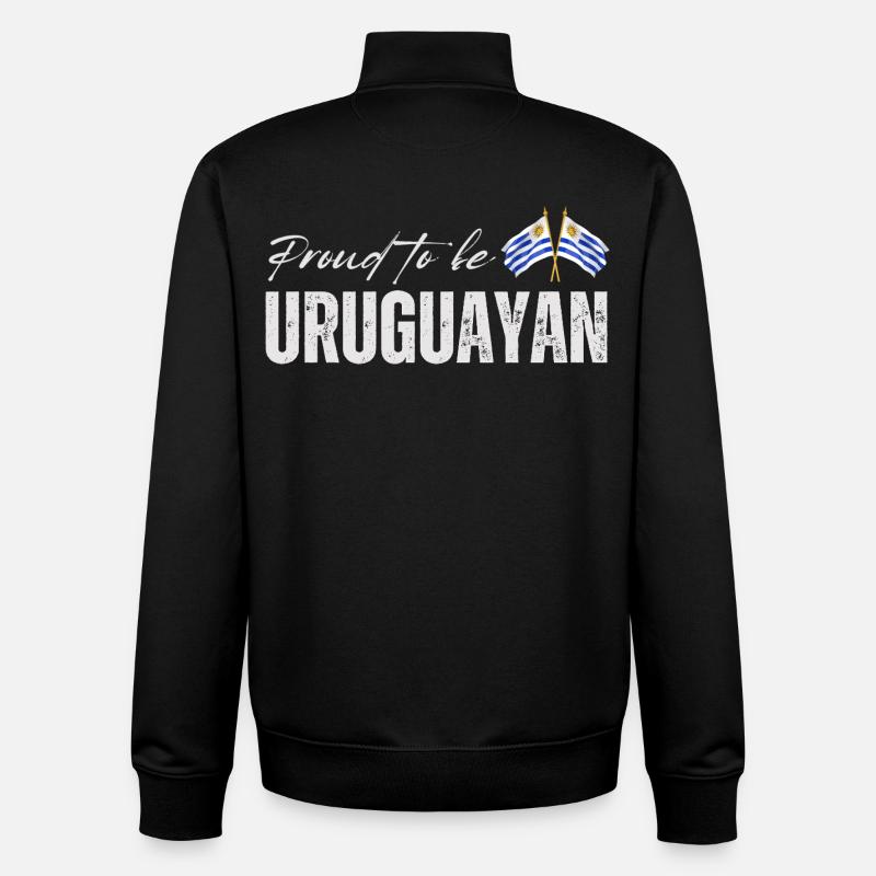 Fière Uruguayenne, j’adore l’Uruguay - Sweat zippé unisexe en coton bio Stanley/Stella - noir
