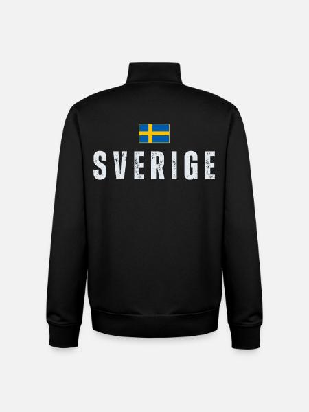 Swedish flag, Swedish patriot - Unisex Organic Zip Sweatshirt by Stanley/Stella - black