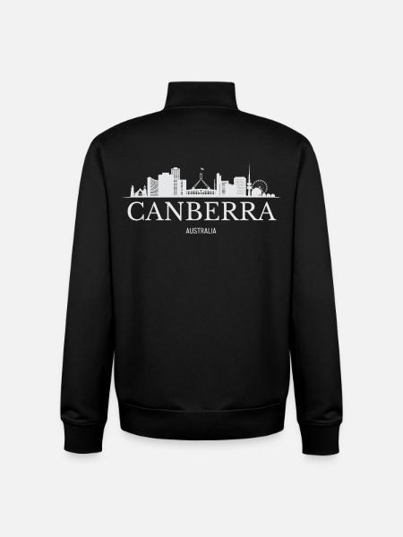 Canberra Skyline, Canberra Australia - Unisex Organic Zip Sweatshirt by Stanley/Stella - black