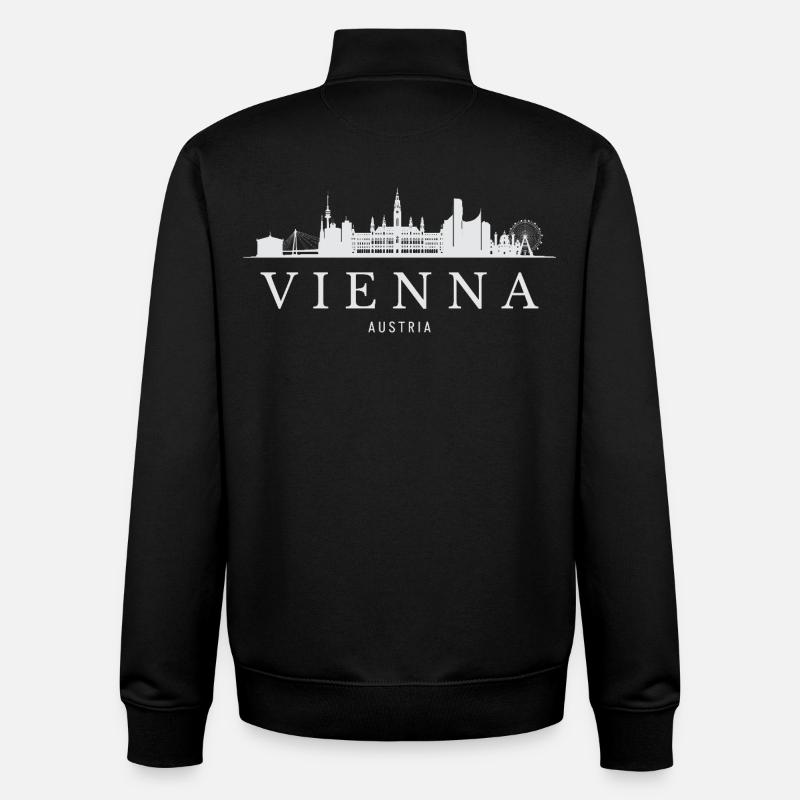 Silhouette de Vienne, Vienne Autriche - Sweat zippé unisexe en coton bio Stanley/Stella - noir
