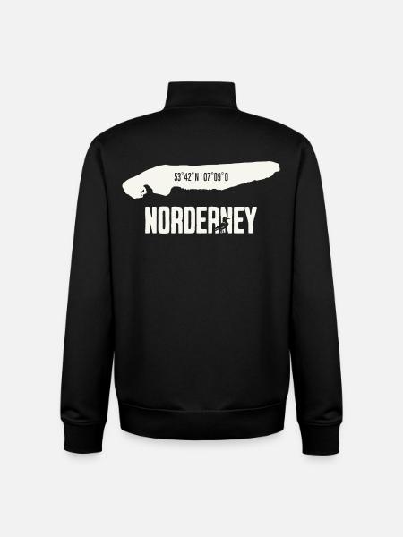 Norderney | Île avec coordonnées - Sweat zippé unisexe en coton bio Stanley/Stella - noir