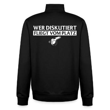 Referee - Who discusses flies referee - Unisex Organic Zip Sweatshirt by Stanley/Stella - black - Back - AI Model Male 185 light (185cm)