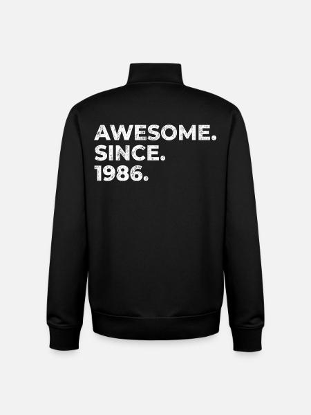 Awesome since 1986 | Birthday | Gift - Unisex Organic Zip Sweatshirt by Stanley/Stella - black