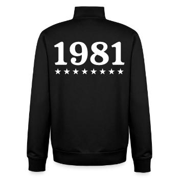 1981 Limited Edition 1981 Retro 1981 - Unisex Organic Zip Sweatshirt by Stanley/Stella - black - Back - AI Model Male 185 light (185cm)