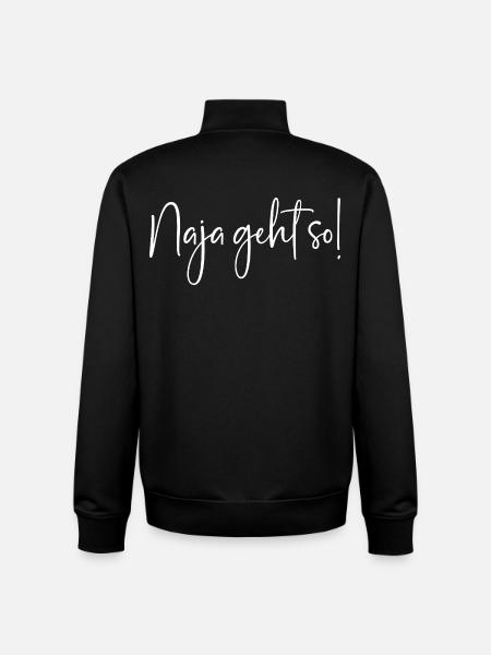 Naja geht so! - Unisex Organic Zip Sweatshirt von Stanley/Stella - Schwarz