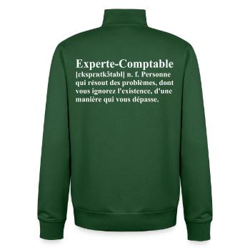 Experte-Comptable Définition - Sweat zippé unisexe en coton bio Stanley/Stella - vert bouteille - Dos - AI Model Male 185 dark (185cm)