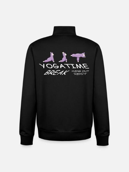 Lama Yoga Time - Unisex Organic Zip Sweatshirt by Stanley/Stella - black