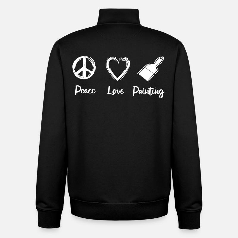 Peinture d’amour de paix - Sweat zippé unisexe en coton bio Stanley/Stella - noir