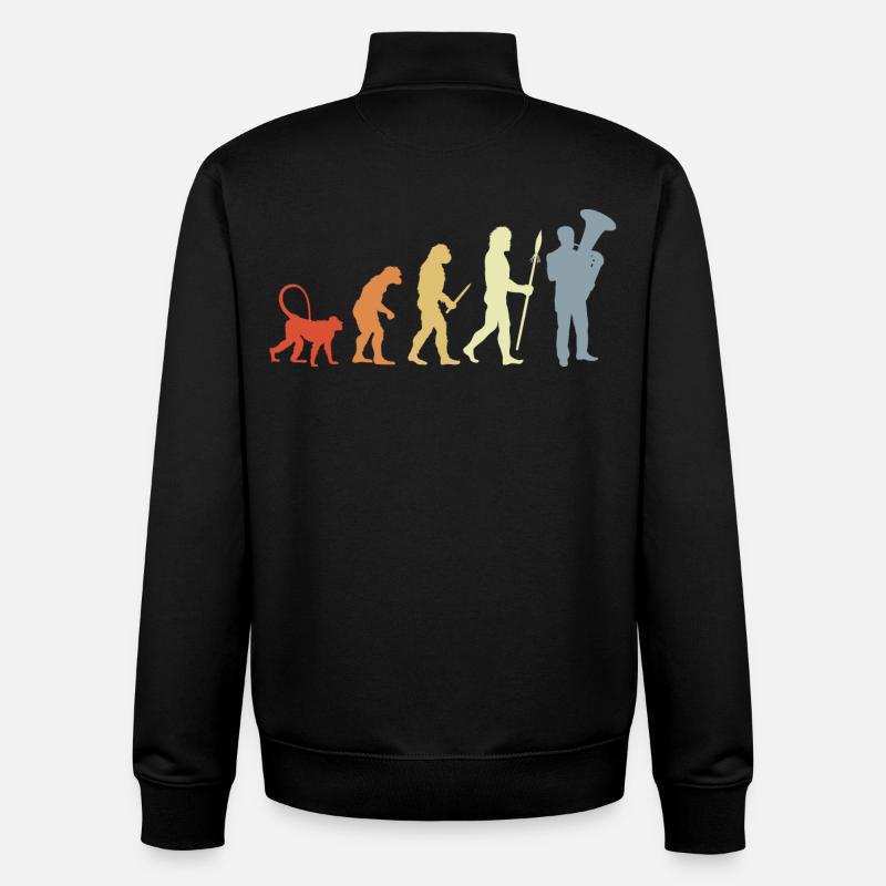 Évolution du tubiste - Sweat zippé unisexe en coton bio Stanley/Stella - noir