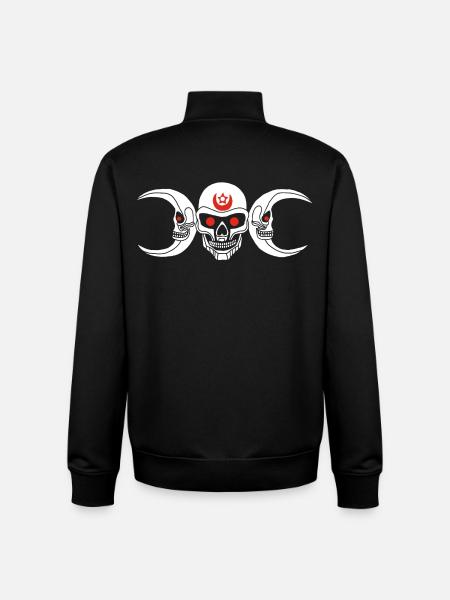 White Whimsical Skull - Unisex Organic Zip Sweatshirt by Stanley/Stella - black