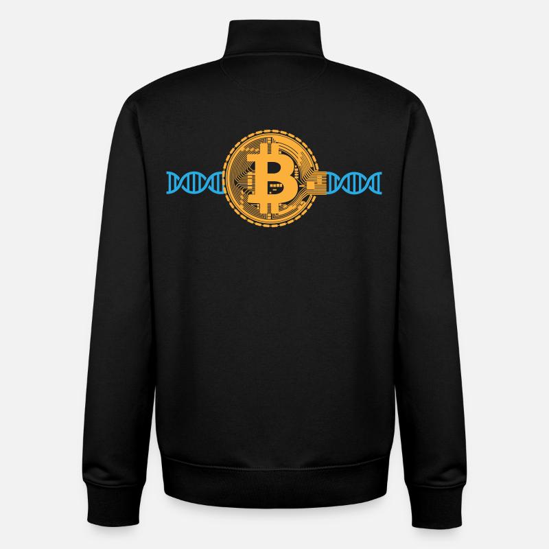 Crypto Bitcoin DNA DNS | Colors changeable - Unisex Organic Zip Sweatshirt by Stanley/Stella - black
