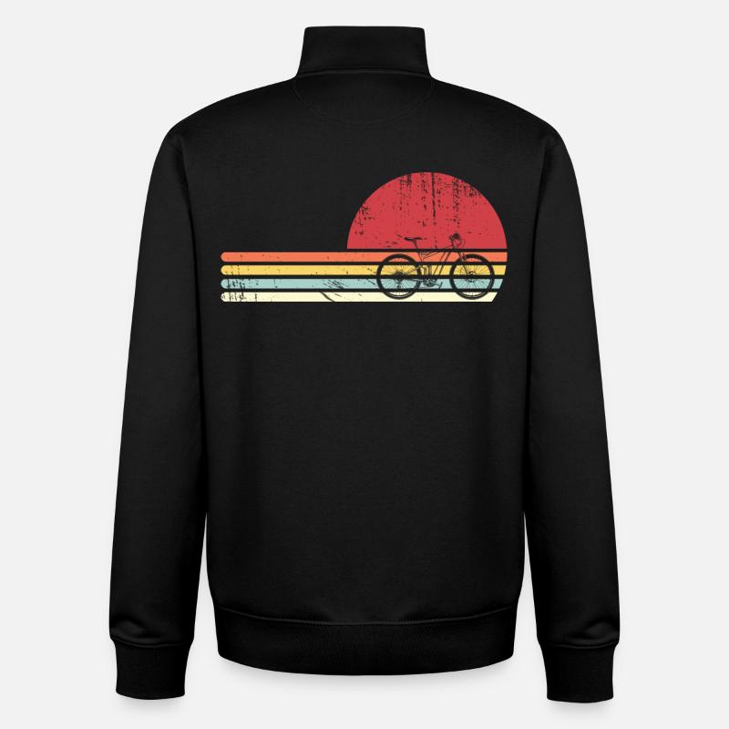 Radsport Retro-Fahrer - Unisex Organic Zip Sweatshirt von Stanley/Stella - Schwarz