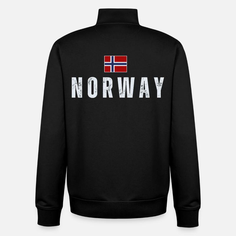 Drapeau norvégien, patriote norvégien - Sweat zippé unisexe en coton bio Stanley/Stella - noir