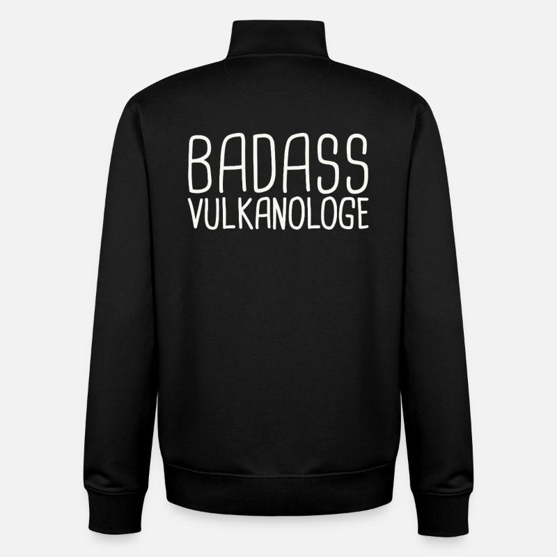 Volcanologue Badass Volcanologie - Sweat zippé unisexe en coton bio Stanley/Stella - noir