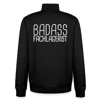 Magasinier Badass - Sweat zippé unisexe en coton bio Stanley/Stella - noir - Dos - AI Model Male 185 light (185cm)