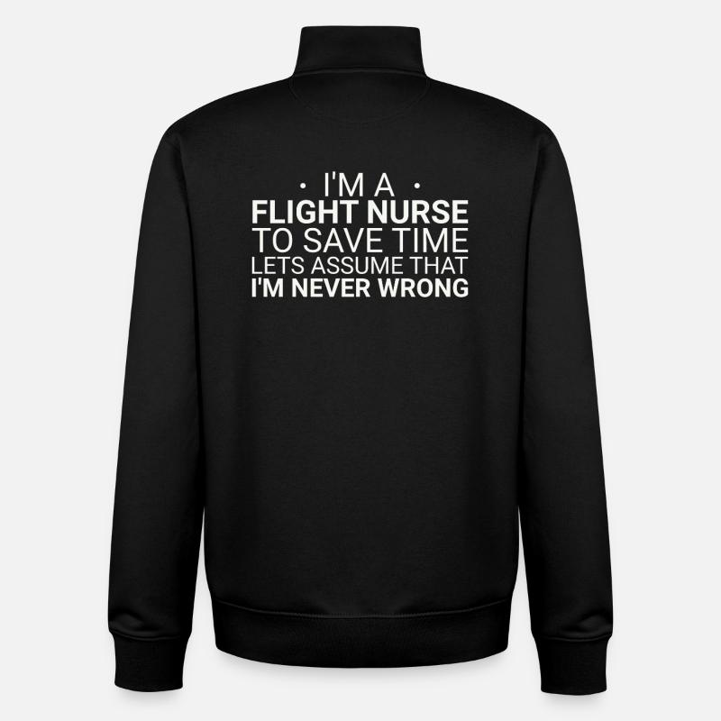 Flight Nurse Never Wrong Luftrettung - Unisex Organic Zip Sweatshirt von Stanley/Stella - Schwarz