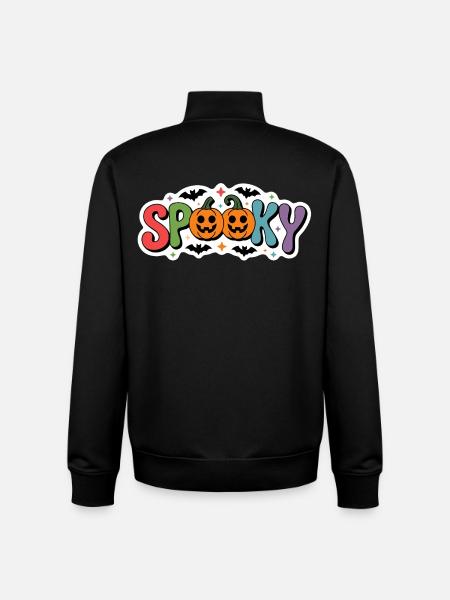 Spooky Pumpkin Halloween Font - Unisex Organic Zip Sweatshirt by Stanley/Stella - black