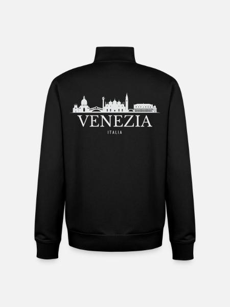 Venice Skyline, Venice Italy - Unisex Organic Zip Sweatshirt by Stanley/Stella - black