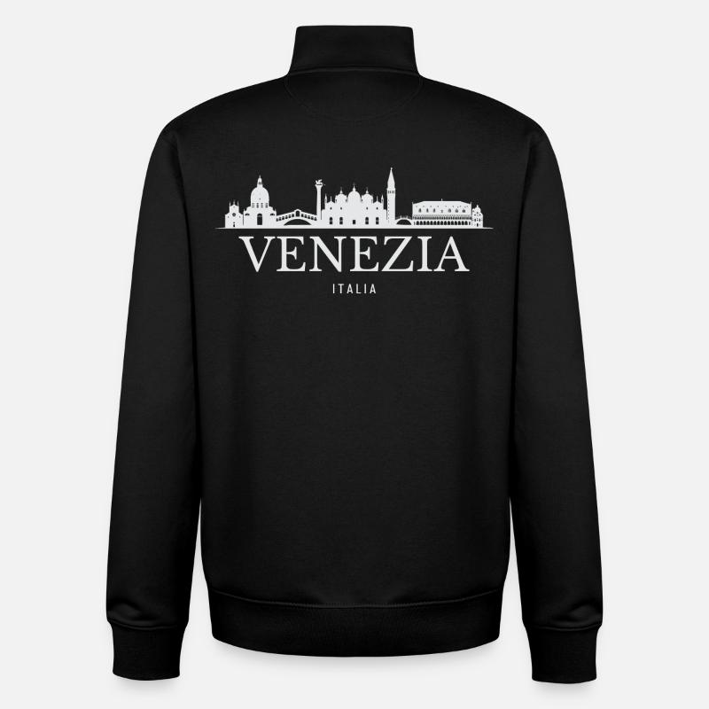 Venice Skyline, Venice Italy - Unisex Organic Zip Sweatshirt by Stanley/Stella - black