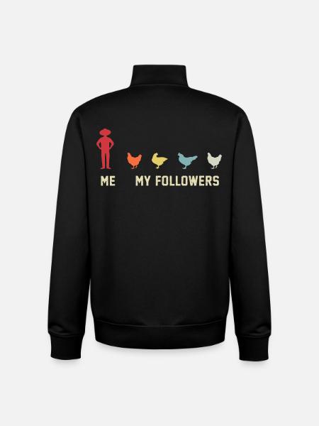 I mean follower chickens - Unisex Organic Zip Sweatshirt by Stanley/Stella - black