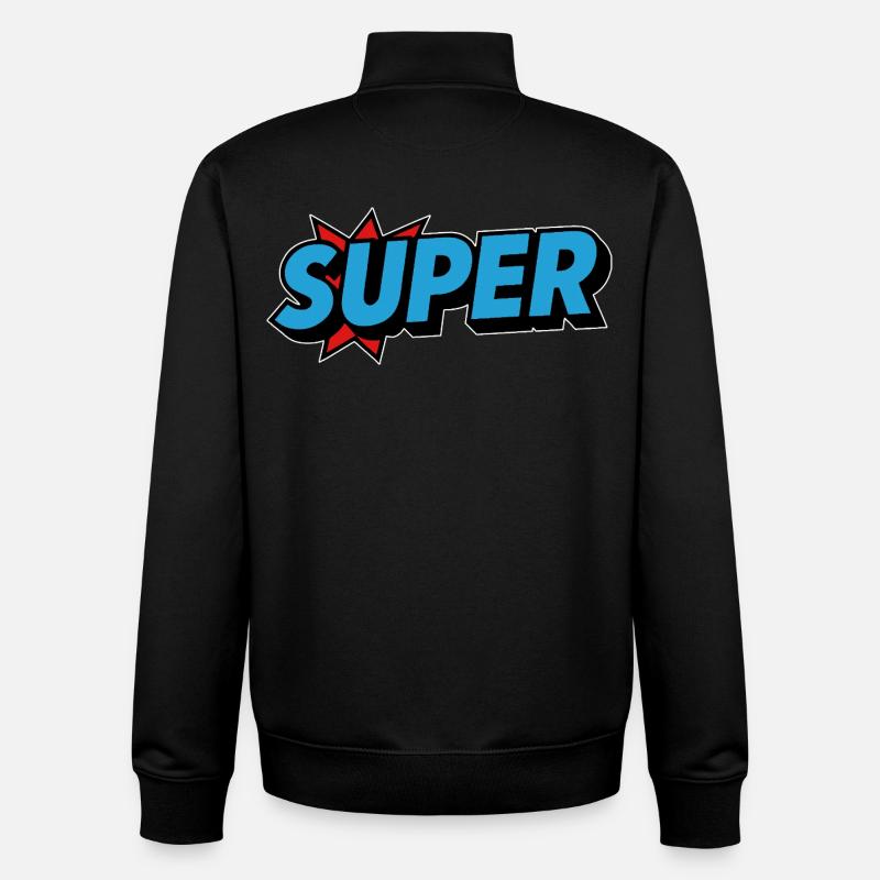 Super Retro Old School Lettering - Unisex Organic Zip Sweatshirt by Stanley/Stella - black