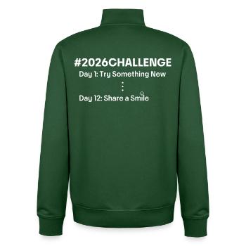 2026 Challenge – Motivation & Neuanfang - Unisex Organic Zip Sweatshirt von Stanley/Stella - Flaschengrün - Hinten - AI Model Male 185 dark (185cm)