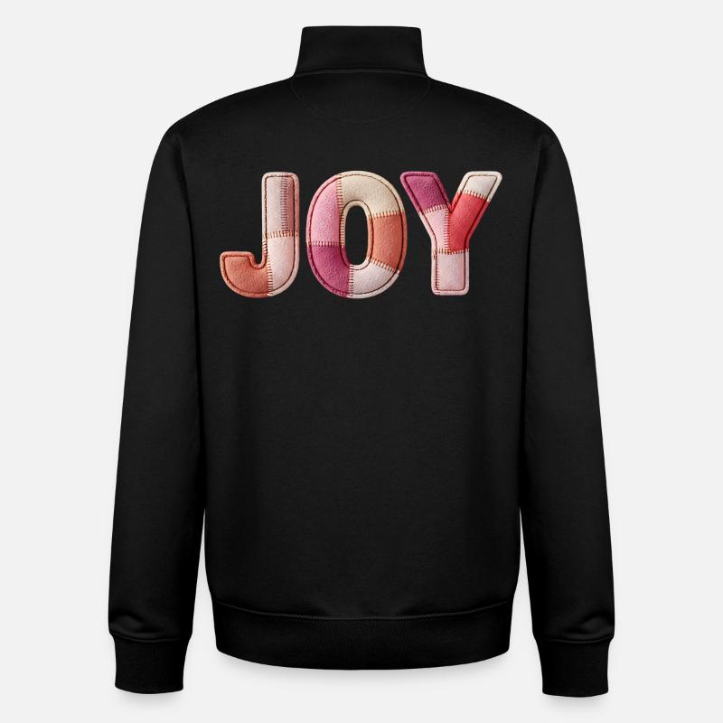 Joy Joy Patchwork Gift Women - Unisex Organic Zip Sweatshirt by Stanley/Stella - black