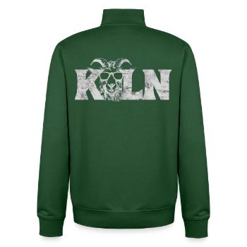 Geissbock cologne lettering - Unisex Organic Zip Sweatshirt by Stanley/Stella - bottle green - Back - AI Model Male 185 dark (185cm)