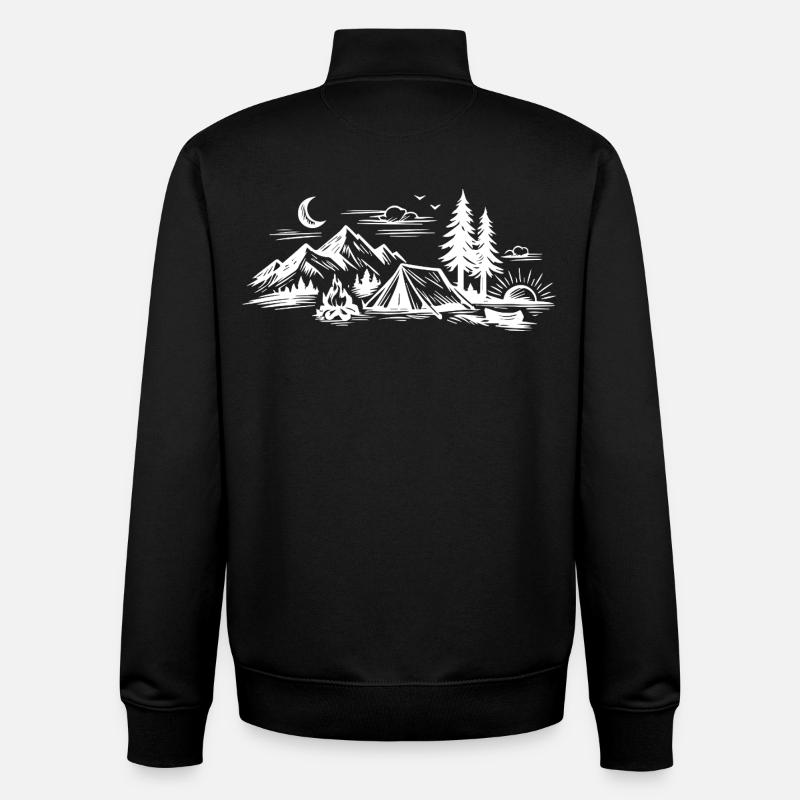 Camping Zelt - Unisex Organic Zip Sweatshirt von Stanley/Stella - Schwarz