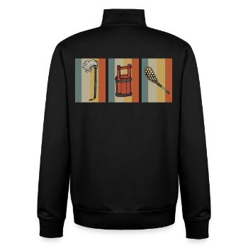 Hausfrau und Hausmann - Unisex Organic Zip Sweatshirt von Stanley/Stella - Schwarz - Hinten - AI Model Male 185 light (185cm)