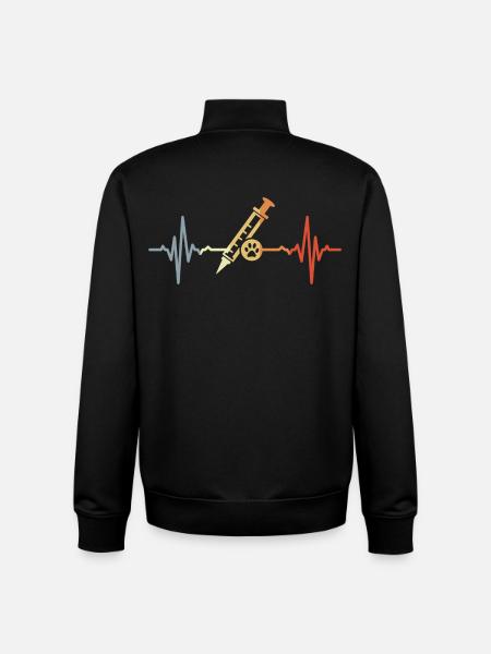 Veterinary Syringe ECG - Unisex Organic Zip Sweatshirt by Stanley/Stella - black