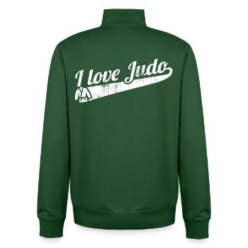 Judo Love - Unisex Organic Zip Sweatshirt by Stanley/Stella - bottle green - Back - AI Model Male 185 dark (185cm)