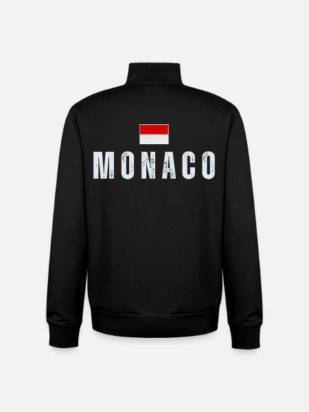 Monaco flag, Monegasque pride - Unisex Organic Zip Sweatshirt by Stanley/Stella - black