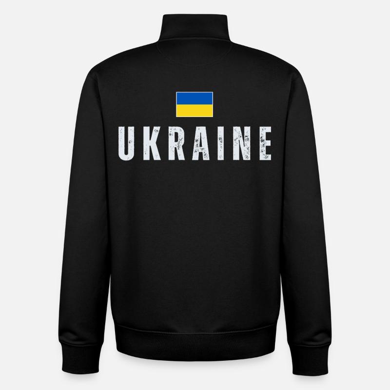 Ukrainian flag, Ukrainian pride - Unisex Organic Zip Sweatshirt by Stanley/Stella - black