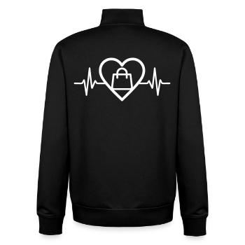 Herz + Shopping – Shopping-Fan - Unisex Organic Zip Sweatshirt von Stanley/Stella - Schwarz - Hinten - AI Model Male 185 light (185cm)