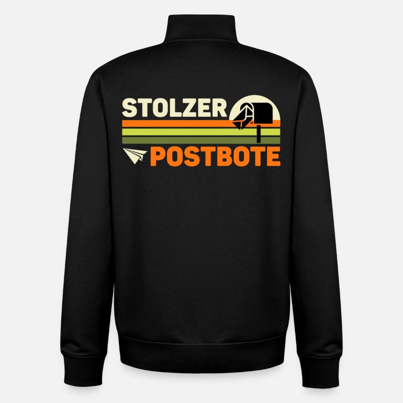 Briefträger STOLZER POSTBOTE Retro Lustiges - Unisex Organic Zip Sweatshirt von Stanley/Stella - Schwarz