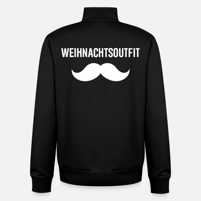 Moustache de costume de Noël - Sweat zippé unisexe en coton bio Stanley/Stella - noir