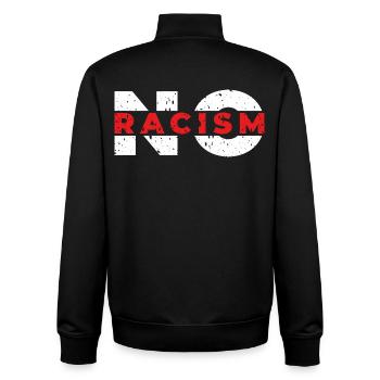 No Racism - Unisex Organic Zip Sweatshirt von Stanley/Stella - Schwarz - Hinten - AI Model Male 185 light (185cm)