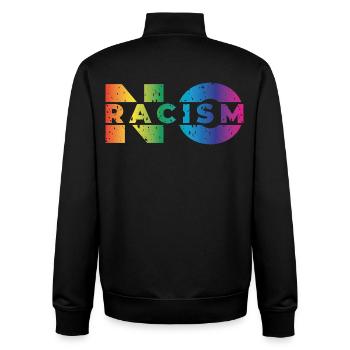 Pas de racisme - Sweat zippé unisexe en coton bio Stanley/Stella - noir - Dos - AI Model Male 185 light (185cm)