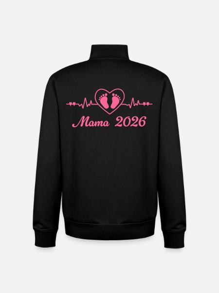 Maman enceinte 2026 - Sweat zippé unisexe en coton bio Stanley/Stella - noir