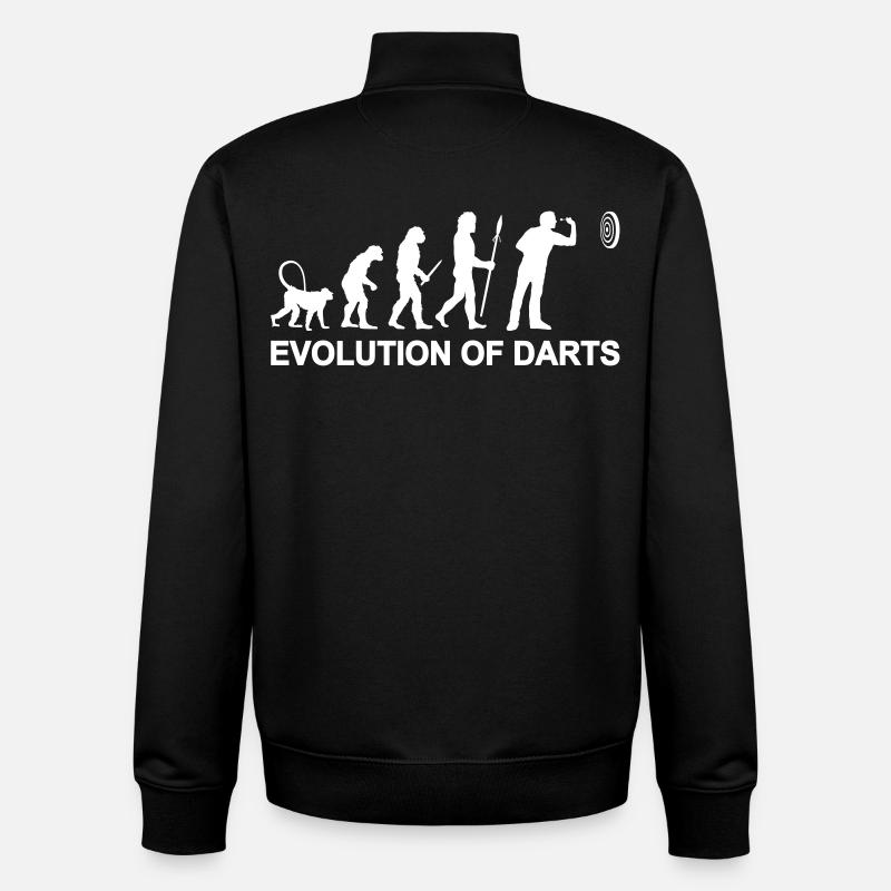 Évolution des fléchettes - Sweat zippé unisexe en coton bio Stanley/Stella - noir