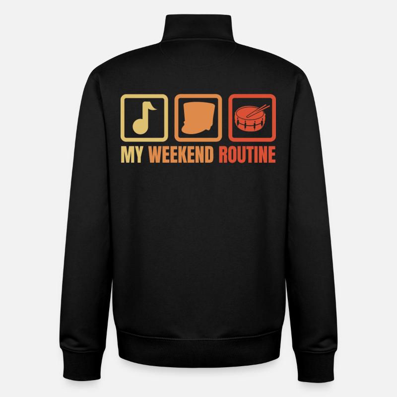 Funny Drummer Weekend - Unisex Organic Zip Sweatshirt by Stanley/Stella - black