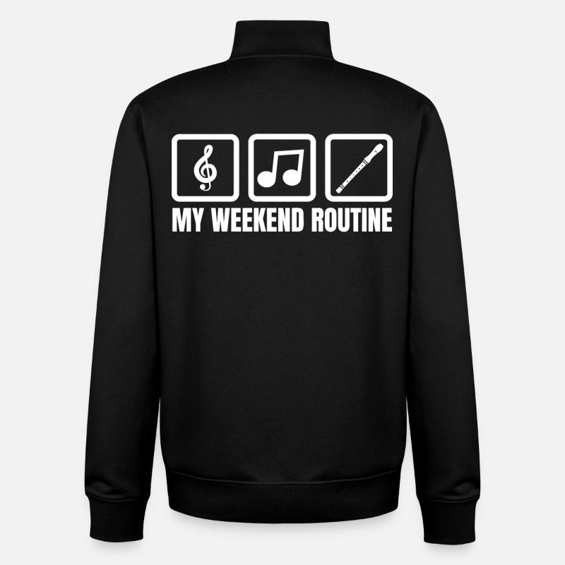 Meine Wochenendroutine - Unisex Organic Zip Sweatshirt von Stanley/Stella - Schwarz